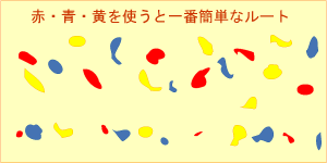 赤・青・黄の3色で登るコース(ルート)を作った場合